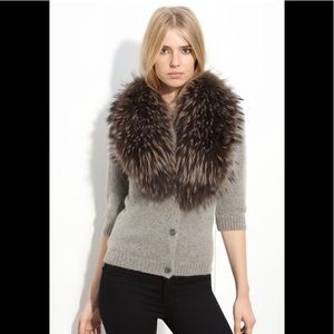 Alice + Olivia ‘Durham’ genuine fur cardigan